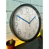VOLANTE® Modern Duvar Saatleri QUEENLY Serisi 30 cm Ø Gerçek Cam Ev/Ofis/Mutfak/Sınıf/Okul Sessiz & Akar (SİYAH-MAVİ)