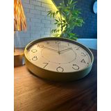 VOLANTE® Modern Duvar Saatleri ROME Serisi 35 cm Ø Gerçek Cam Ev/Ofis/Mutfak/Sınıf/Okul Sessiz & Akar (ALTIN)