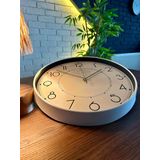 VOLANTE® Modern Duvar Saatleri ROME Serisi 35 cm Ø Gerçek Cam Ev/Ofis/Mutfak/Sınıf/Okul Sessiz & Akar (BEYAZ-ALTIN)