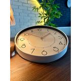 VOLANTE® Modern Duvar Saatleri ROME Serisi 35 cm Ø Gerçek Cam Ev/Ofis/Mutfak/Sınıf/Okul Sessiz & Akar (BEYAZ-PEMBE)