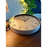 VOLANTE® Modern Duvar Saatleri ROME Serisi 35 cm Ø Gerçek Cam Ev/Ofis/Mutfak/Sınıf/Okul Sessiz & Akar (BEYAZ-SİYAH)
