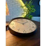VOLANTE® Modern Duvar Saatleri ROME Serisi 35 cm Ø Gerçek Cam Ev/Ofis/Mutfak/Sınıf/Okul Sessiz & Akar (SİYAH-MAVİ)
