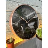 VOLANTE® Modern Duvar Saatleri SALVIA Serisi 30 cm Ø Gerçek Cam Ev/Ofis/Mutfak/Sınıf/Okul Sessiz & Akar BRONZ