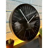 VOLANTE® Modern Duvar Saatleri SALVIA Serisi 30 cm Ø Gerçek Cam Ev/Ofis/Mutfak/Sınıf/Okul Sessiz & Akar (SİYAH-BEYAZ)