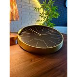 VOLANTE® Modern Duvar Saatleri SALVIA Serisi 35 cm Ø Gerçek Cam Ev/Ofis/Mutfak/Sınıf/Okul Sessiz & Akar (ALTIN)