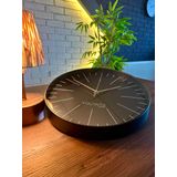 VOLANTE® Modern Duvar Saatleri SALVIA Serisi 35 cm Ø Gerçek Cam Ev/Ofis/Mutfak/Sınıf/Okul Sessiz & Akar (SİYAH-BRONZ)