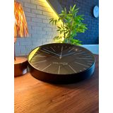 VOLANTE® Modern Duvar Saatleri SALVIA Serisi 35 cm Ø Gerçek Cam Ev/Ofis/Mutfak/Sınıf/Okul Sessiz & Akar (SİYAH-MAVİ)