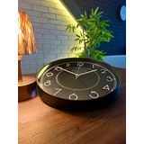 VOLANTE® Modern Duvar Saatleri SOUL Serisi 35 cm Ø Gerçek Cam Ev/Ofis/Mutfak/Sınıf/Okul Sessiz & Akar (SİYAH-BEYAZ)