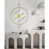 VOLANTE® Modern İskandinav Dekoratif Sarkaçlı Metal Saat 48 x 72 cm (Altın-Şeffaf)