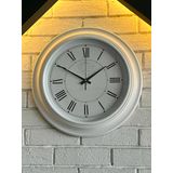VOLANTE® Vintage Duvar Saatleri BEYAZ-İNCİ Serisi 45 cm Ø Gerçek Cam Ev/Ofis/Mutfak/Sınıf/Okul Sessiz & Akar (V-BYZ19SYH)
