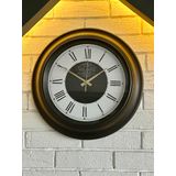VOLANTE® Vintage Duvar Saatleri SİYAH-İNCİ Serisi 45 cm Ø Gerçek Cam Ev/Ofis/Mutfak/Sınıf/Okul Sessiz & Akar (V-SYH10GLD)