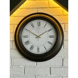 VOLANTE® Vintage Duvar Saatleri SİYAH-İNCİ Serisi 45 cm Ø Gerçek Cam Ev/Ofis/Mutfak/Sınıf/Okul Sessiz & Akar (V-SYH9GLD)