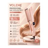 VOLEMİ 071 Profesyonel Saç Düzleştirici 100°C-230°C Dijital Isı Ayarlı Geniş Seramik Plakalı Keratin & UV Korumalı Düzleştirici