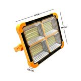 VOLEMİ 12000 mAh Güneş Enerjili Solar 325 Led Projektör Taşınabilir Sarı Beyaz Ve Çakar ışık Lamba Ip66
