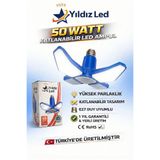 VOLEMİ 50 Watt Katlanabilir Pervane Led Ampul - Ultra Güçlü Beyaz Işık - E27 Duy