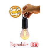 VOLEMİ v-012 Taşınabilir USB Şarjlı Led Ampul Outdoor Kamp Bahçe Lambası Askılı Kırılmaz Led Işık