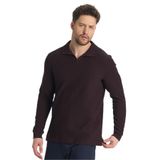 Volex Erkek Bordo Likralı%100 Pamuk Yaka Detaylı Slim Fit Uzun Kollu Polo Yaka Swearshirt Bordo XL
