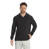 Volex Erkek Kahve Likralı%100 Pamuk Yaka Detaylı Slim Fit Uzun Kollu Polo Yaka Swearshirt Kahverengi L