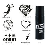 Voleybol Aşkı Spray Tattoo Geçici Dövme Seti Dark Sprey Dövme Kiti