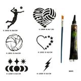 Voleybol Aşkı Tüp Kına Ve Fırça Hediyeli Tattoo Geçici Dövme Seti