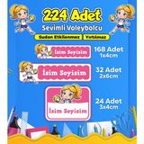 Voleybol Temalı Okul Kreş Kişiye Özel Isim Etiket Seti - Model 540