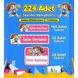 Voleybol Temalı Okul Kreş Kişiye Özel Isim Etiket Seti - Model 544