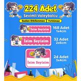 Voleybol Temalı Okul Kreş Kişiye Özel Isim Etiket Seti - Model 548