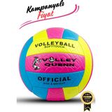 Voleybol Topu Iç ve Dış Mekan Uyumlu Dikişli 5 Numara Renkli - Kırmızı