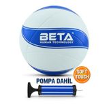Voleybol Topu Pompalı Dahil Set Kauçuk Beta Dikişsiz Yekpare Üretim Beyaz-Mavi