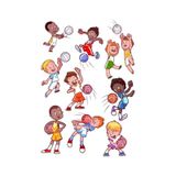 Voleybolcu Küçük Çocuklar Sticker Set 12 Parça Telefon, Tablet, Defter, Laptop Sticker