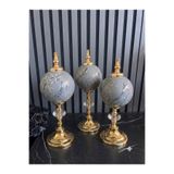 voliX Dizayn 3’lü Gold Dekoratif Küre Obje Seti – Modern gri Mermer Desenli Lüks Salon Konsol ve TV Ünitesi Dekoru – Kristal Detaylı Premium Biblo