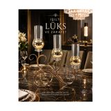 voliX Dizayn Lüks Kristal Taşlı 3’lü Şamdan Mumluk Gold Metal Gövdeli Dekoratif Masa Üstü Salon Yemek Masası Aksesuarı