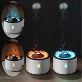 Volkanik Hava Nemlendirici Humidifier Duman Halkalı Aromaterapi Işıklı Zaman Ayarlı Ultrasonik - Beyaz