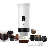 Volkano Taşınabilir Kahve Makinesi 3-In-1 Kablosuz Espresso Kapsül 80ML Su Tankı USB Güç Kaynağı Şarj Beyaz
