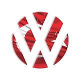 Volkswagen Arka Bagaj Logo Türk Bayrak 3D Iç Sticker
