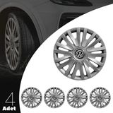Volkswagen Beetle 14 Inç Jant Kapağı Amblemli Gri 4'lü Set 123