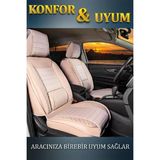 Volkswagen Bora Lüx Deri Oto Koltuk Kılıfı Ön Arka Takım Set Safir Serisi BEJ