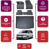 Volkswagen Caddy 2013 Model Bagaj Havuzu+4d Araca Özel Havuzlu Paspas Takımıı Maxii - Siyah