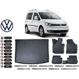 Volkswagen Caddy 2015 Model Bagaj Havuzu Araca Özel Siyah Ekstra Havuzlu Paspas Takımı