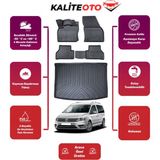 Volkswagen Caddy 2016 Model Bagaj Havuzu+4d Araca Özel Havuzlu Paspas Takımıı Prqx - Siyah