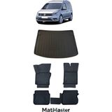 Volkswagen Caddy 2018 Model 5d Premium Ekstra Havuzlu Paspas ve Bagaj Havuzu Set - Siyah