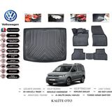 Volkswagen Caddy 2023 Model 3D Bagaj Havuzu+4d Havuzlu Paspas Setii - Siyah