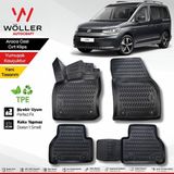 Volkswagen Caddy Paspas 2021 Sonrası Uyumlu 3D Havuzlu Wöller Paspas - Siyah