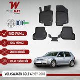 Volkswagen Golf 4 Paspas 1998 2004 Arası 3D Havuzlu Paspas Seti - Siyah