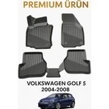 Volkswagen Golf 5 2004-2008 Uyumlu 3D Oto Paspas - Siyah