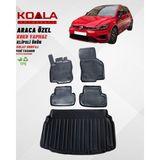 Volkswagen Golf 7 2012-2020 Havuzlu Paspas ve Bagaj Havuzu(Alt Kademe Bagaj) - Siyah