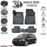 Volkswagen Golf 7 2012 Model Arası Tam Uyumlu Kokusuz 3D Havuzlu Paspas - Siyah