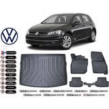 Volkswagen Golf 7 2012 Model Bagaj Havuzu Araca Özel Siyah Extra Havuzlu Paspas Takımı