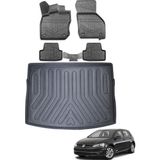 Volkswagen Golf 7 2014 Model Bagaj Havuzu+Araca Özel Üretim 3D Havuzlu Paspas - Siyah