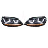 Volkswagen Golf 7 Ön Far Set (ÇIft U Led Kayar Sinyal) 2013 Sonrası Uyumlu